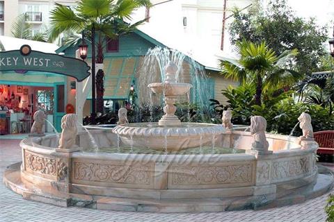 Beautiful Outdoor 2 Tier Lion Head Marble Fountain