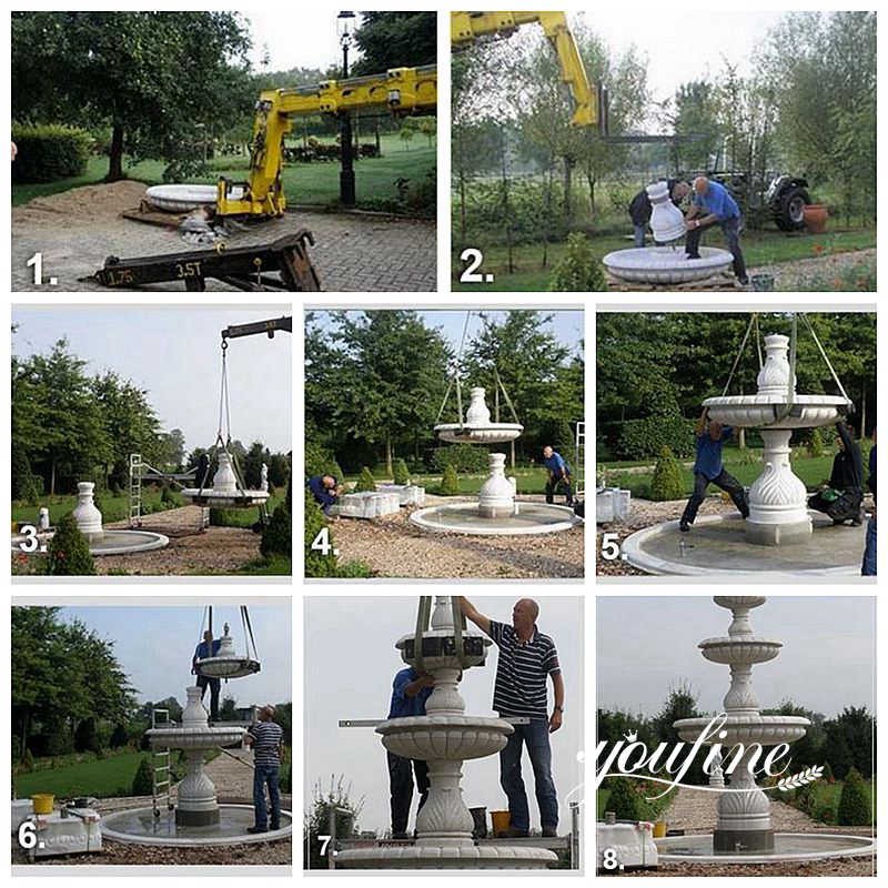 marble fountain installation