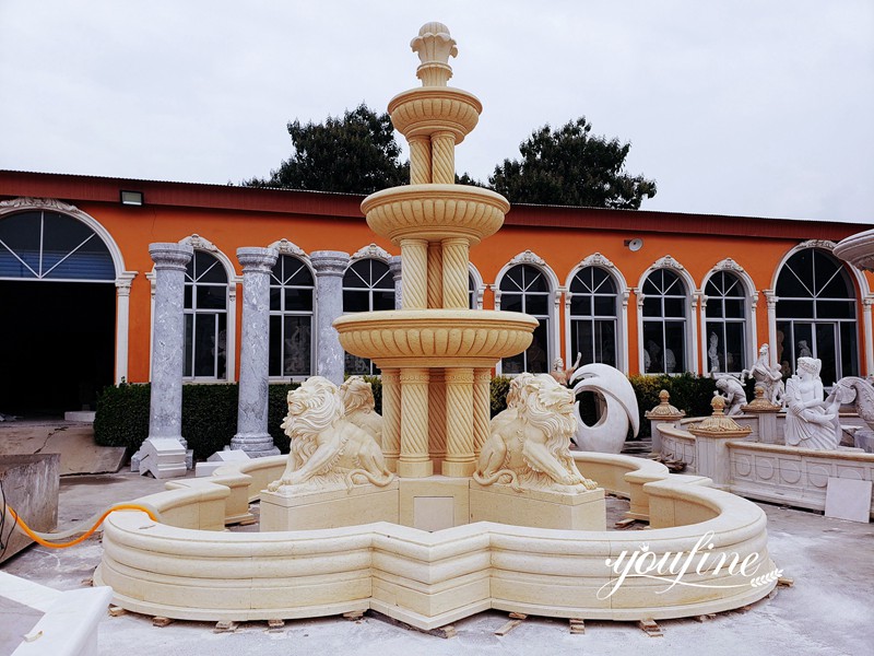 Large Marble Lion Fountain