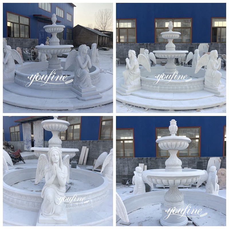 Outdoor Marble Angel Water Fountain Description